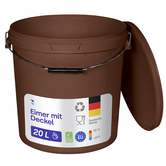 Eimer mit Deckel Braun