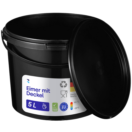 Eimer mit Deckel Schwarz